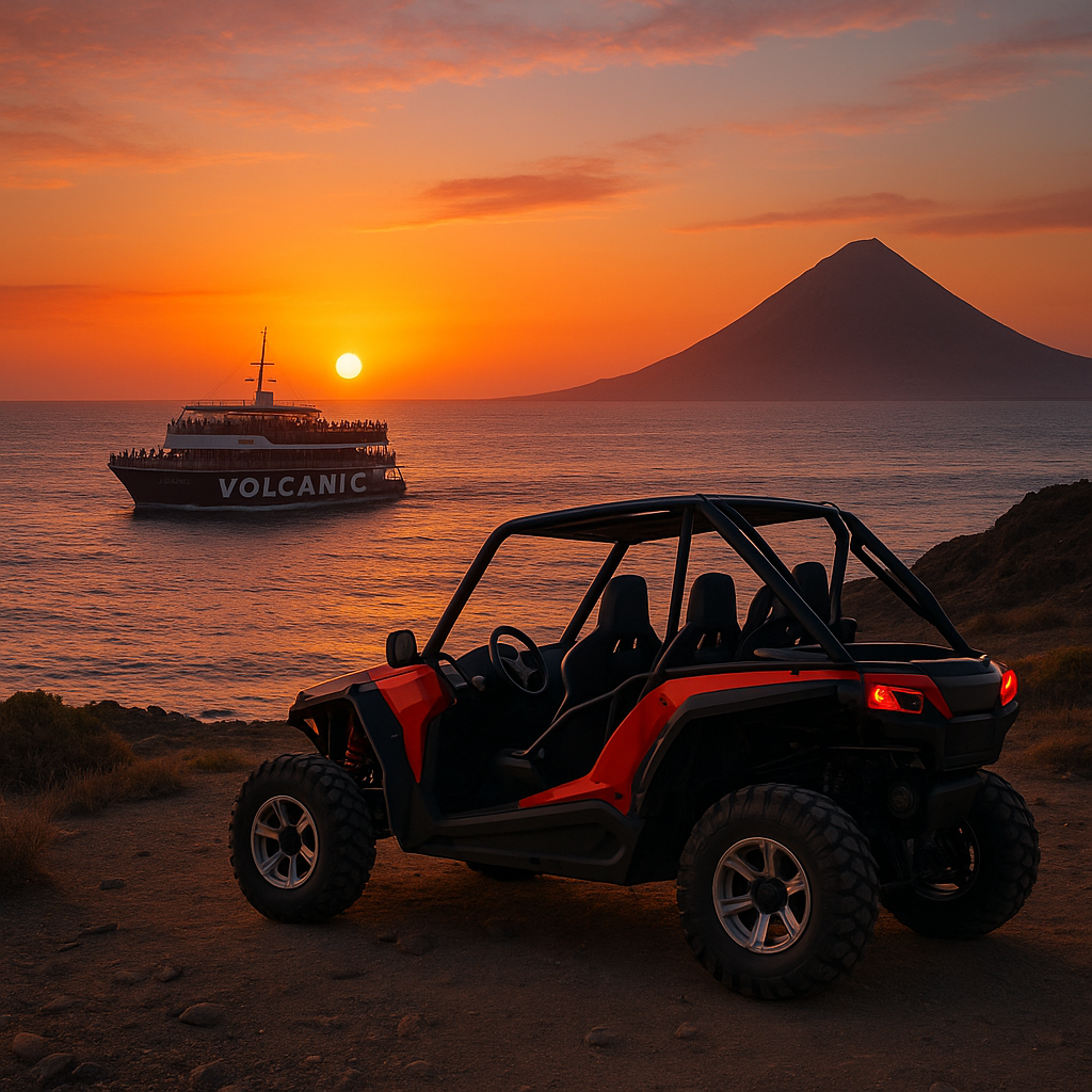 buggy and volcanic boat party combo